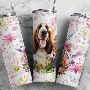 Basset Hound Dog‎ 20oz Tumbler with Straw